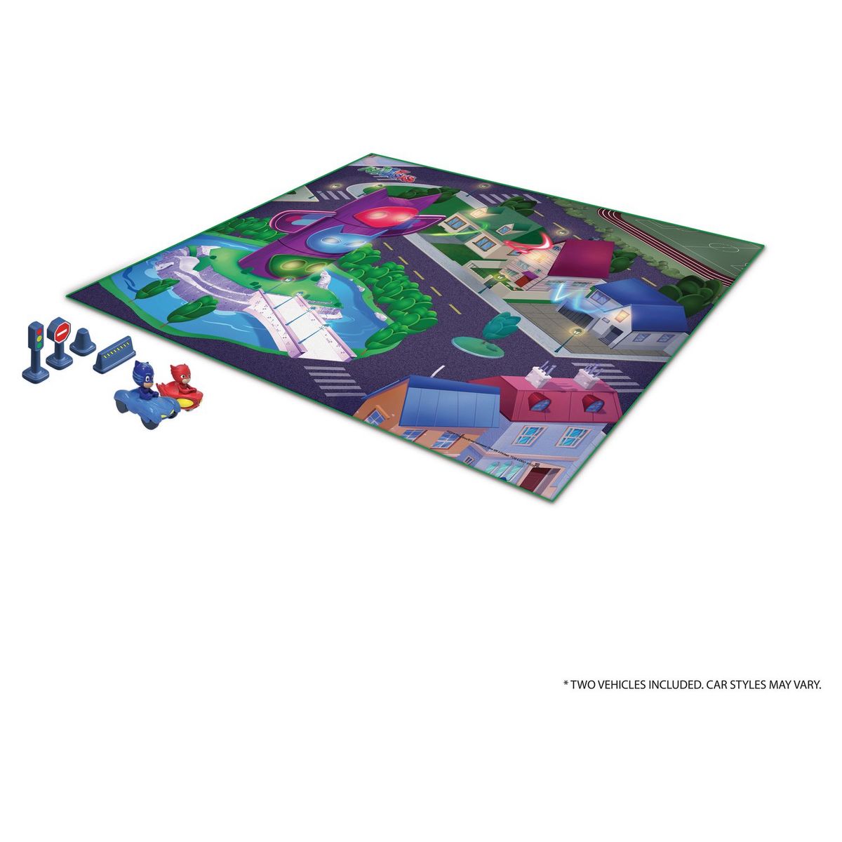 PYJAMASQUES Mega tapis avec véhicules et accessoires