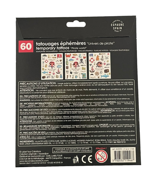 FÊTE - ANNIVERSAIRE Tatouages éphémères Quand je serai grand je serai pirate