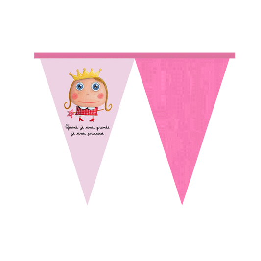 FÊTE - ANNIVERSAIRE Guirlande fanions Quand je serai je serai princesse
