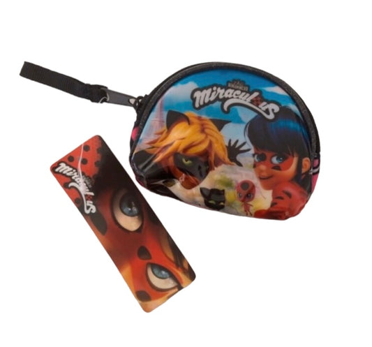 MIRACULOUS Porte monnaie Ladybug et Chat noir