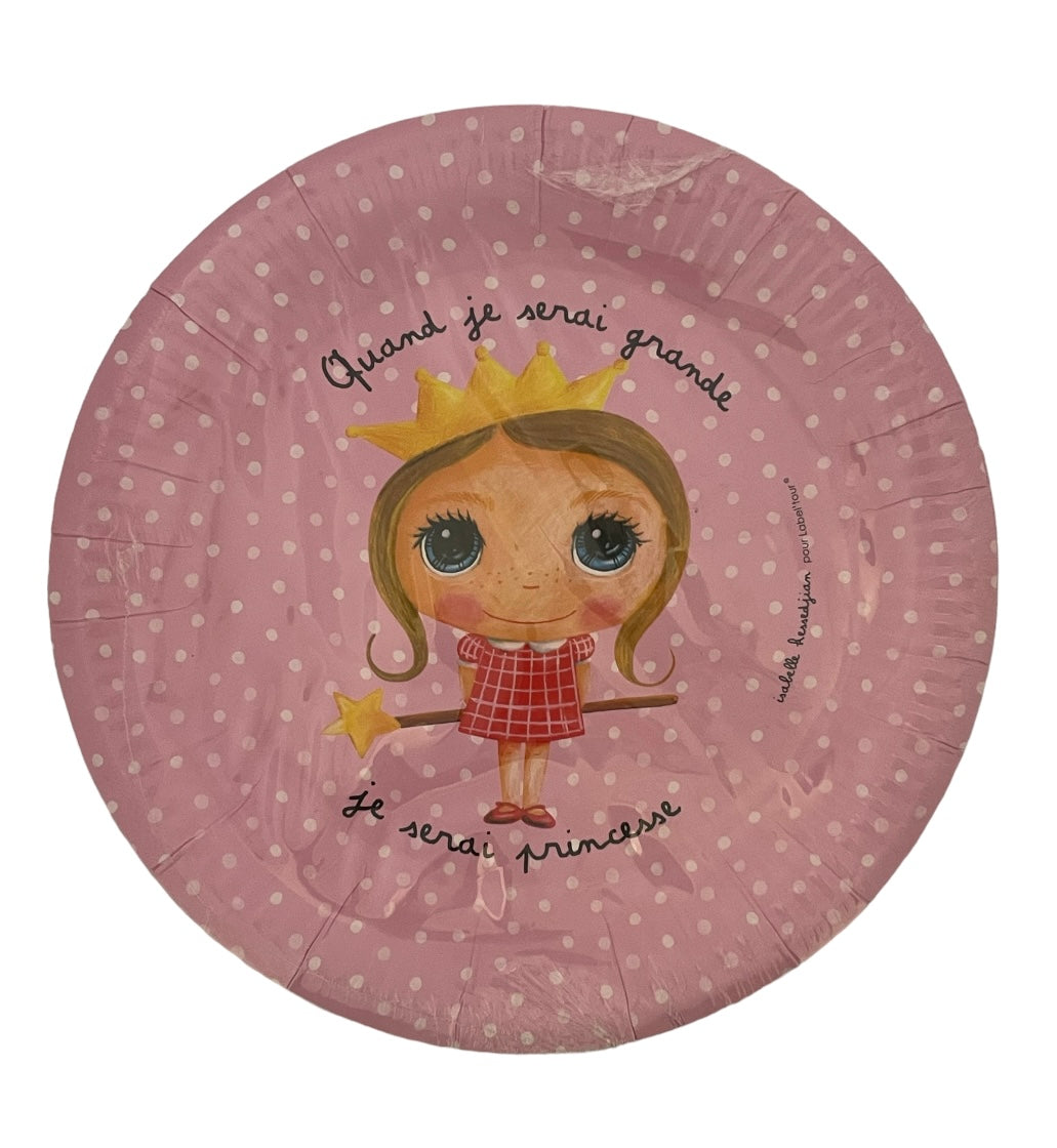 FÊTE - ANNIVERSAIRE Assiettes en carton Quand je serai grande je serai princesse