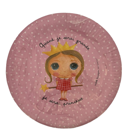 FÊTE - ANNIVERSAIRE Assiettes en carton Quand je serai grande je serai princesse