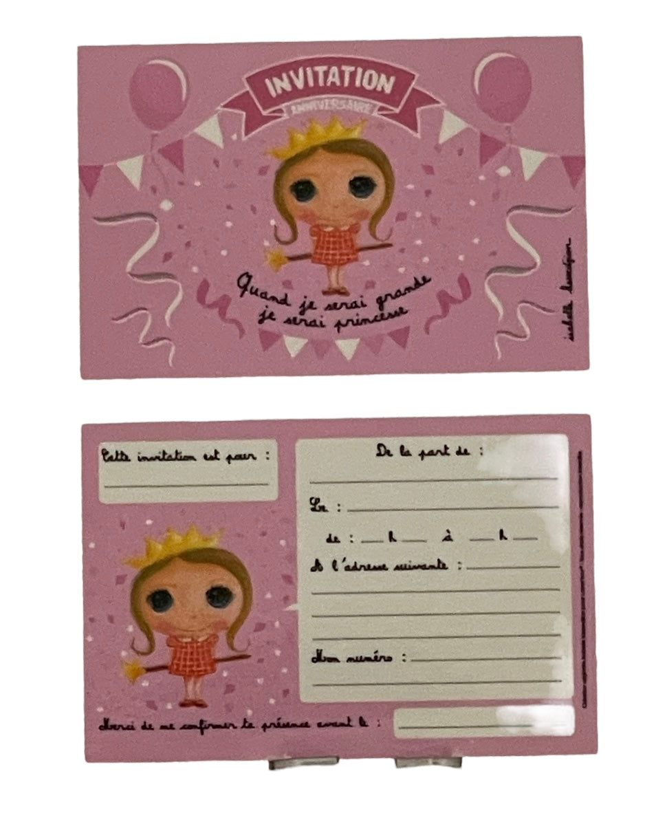FÊTE - ANNIVERSAIRE Invitations Quand je serai grande je serai princesse