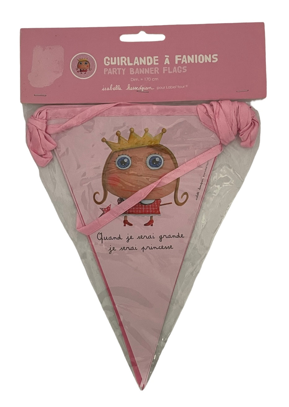FÊTE - ANNIVERSAIRE Guirlande fanions Quand je serai je serai princesse