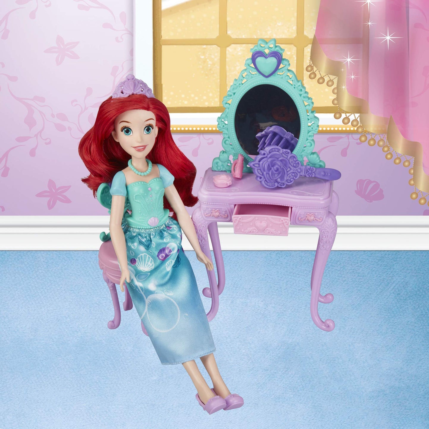 PRINCESSES DISNEY Poupée Ariel et sa coiffeuse royale