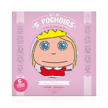 FÊTE - ANNIVERSAIRE Set de 5 pochoirs Quand je serai grande Fille