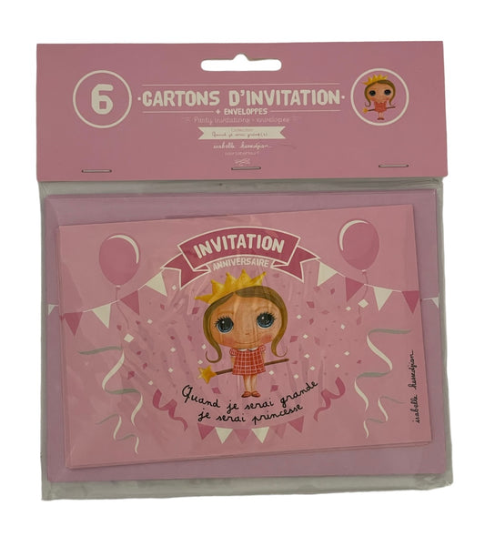 FÊTE - ANNIVERSAIRE Invitations Quand je serai grande je serai princesse