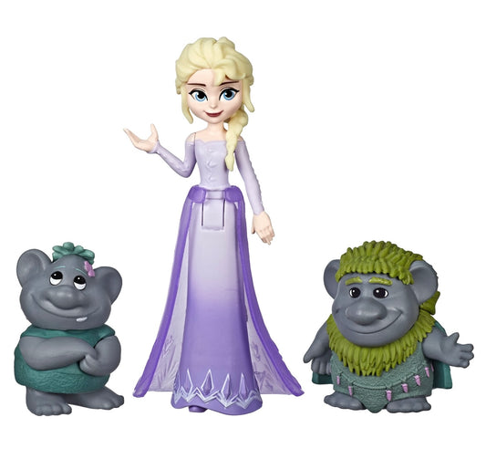 REINE DES NEIGES Figurine mini poupée Elsa et les trolls