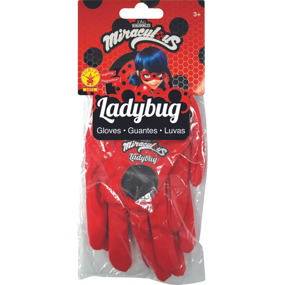 MIRACULOUS Gants pour déguisement ladybug